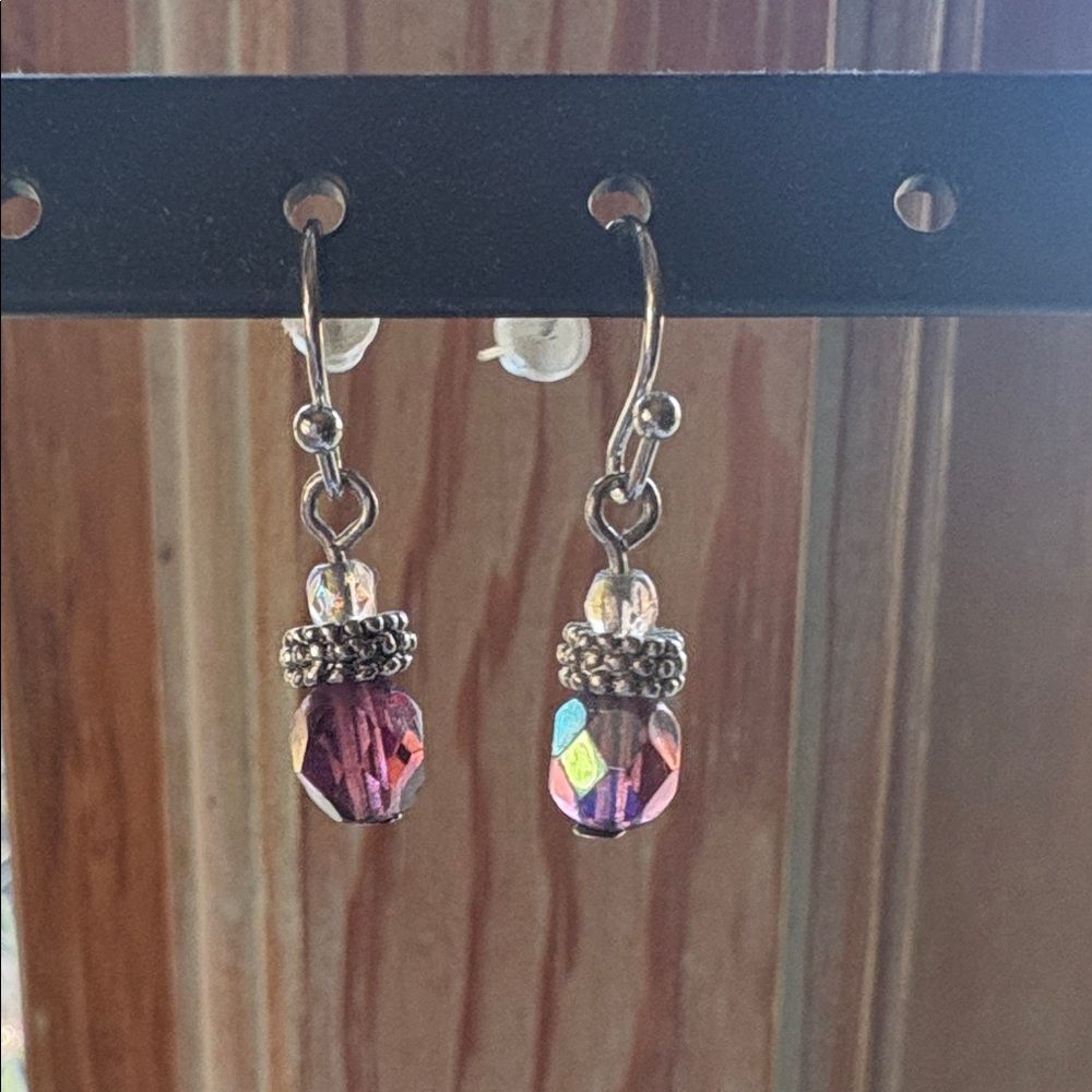 Elegant Purple Drop Earrings